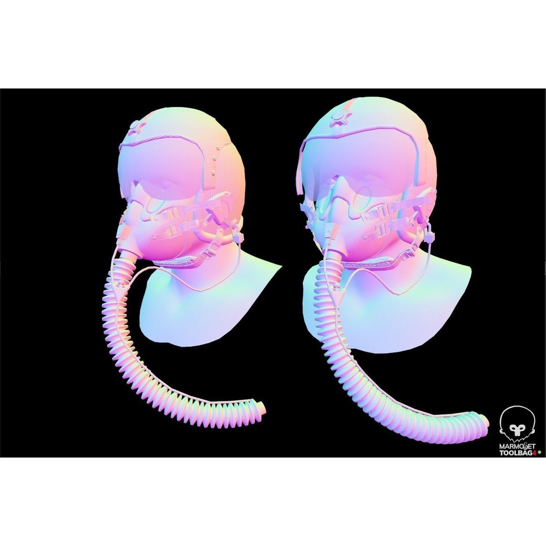 Fighter Pilot Helmet HGU-33 3D Model – Low Poly Game Asset, FBX - View 8