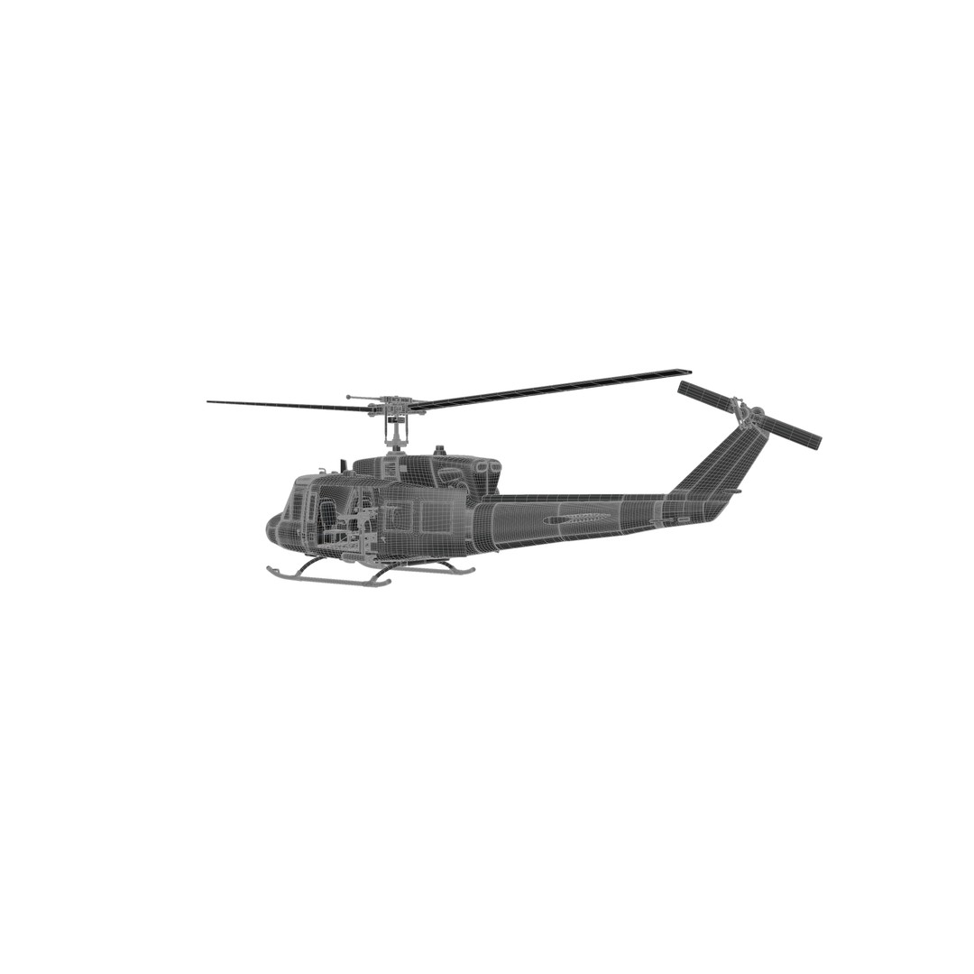Bell 212 Helicopter 3D Model – Game-Ready PBR Asset, FBX