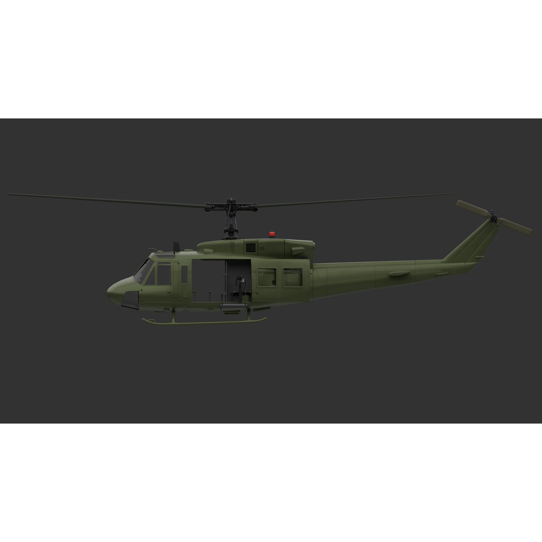 Bell 212 Helicopter 3D Model – Game-Ready PBR Asset, FBX - View 11