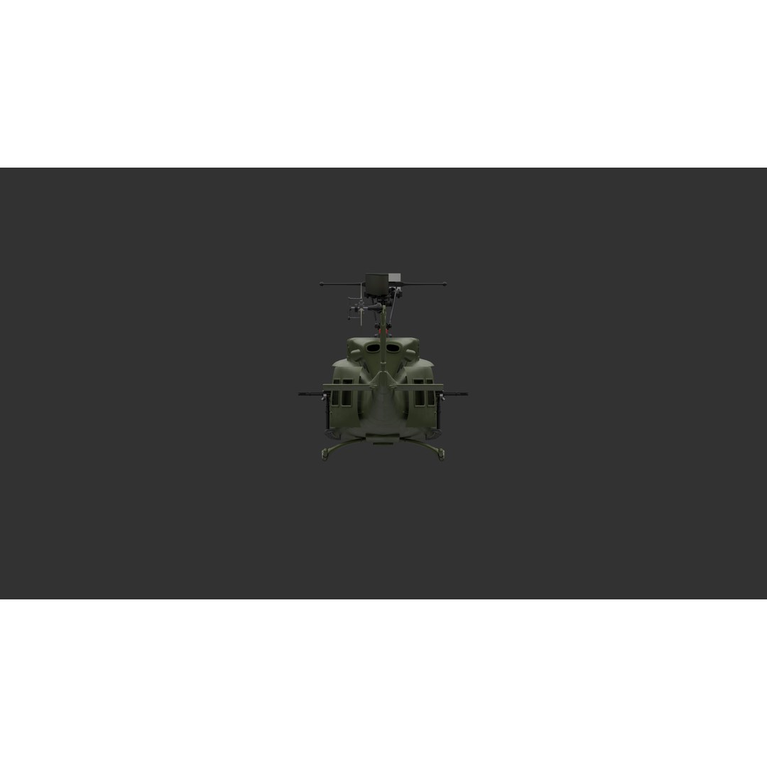 Bell 212 Helicopter 3D Model – Game-Ready PBR Asset, FBX - View 12
