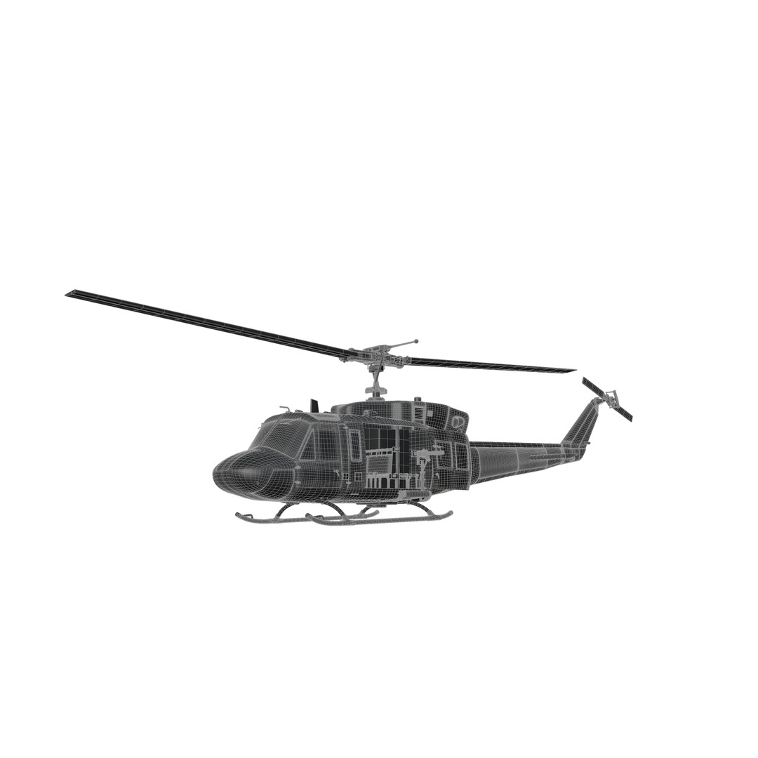 Bell 212 Helicopter 3D Model – Game-Ready PBR Asset, FBX - View 14
