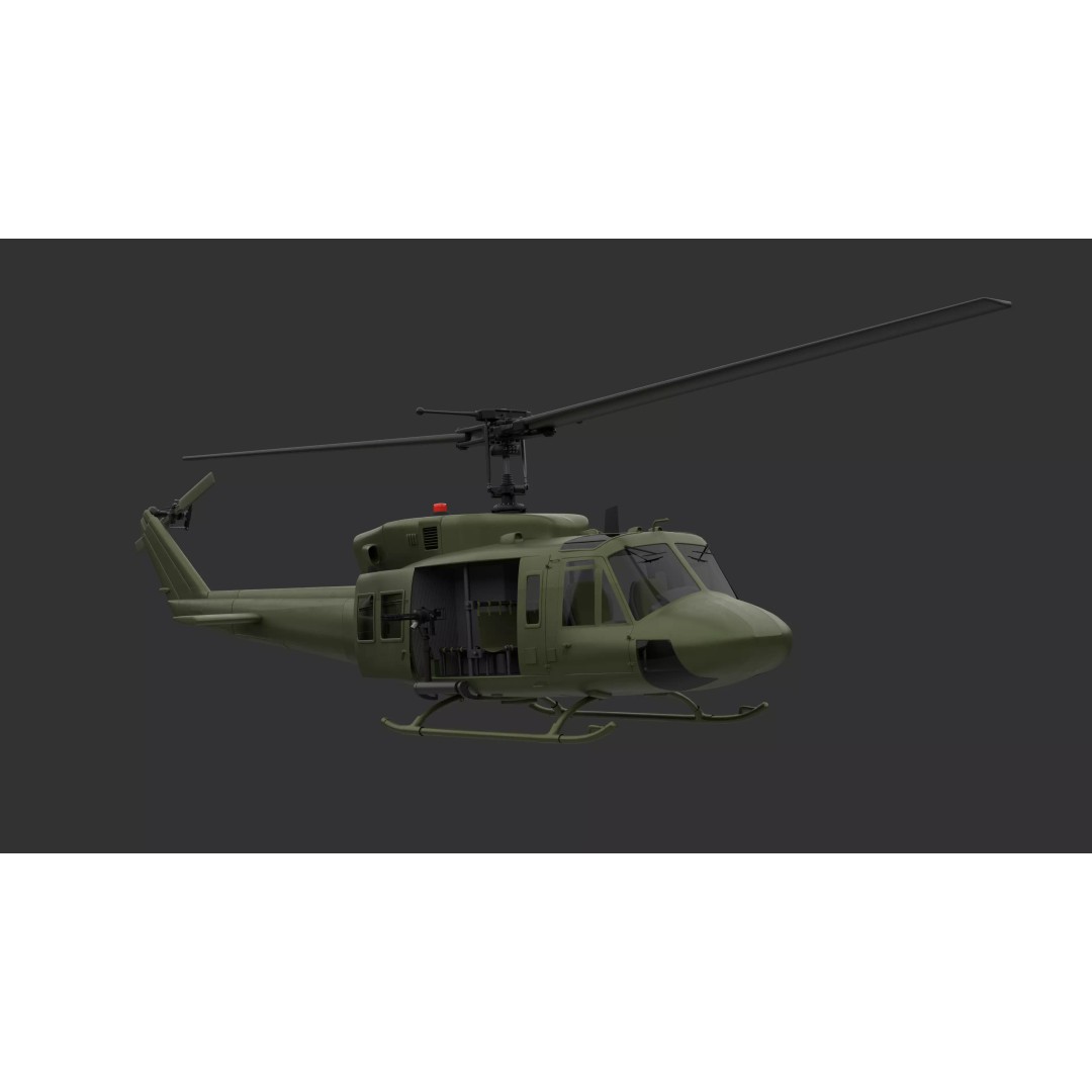 Bell 212 Helicopter 3D Model – Game-Ready PBR Asset, FBX - View 2