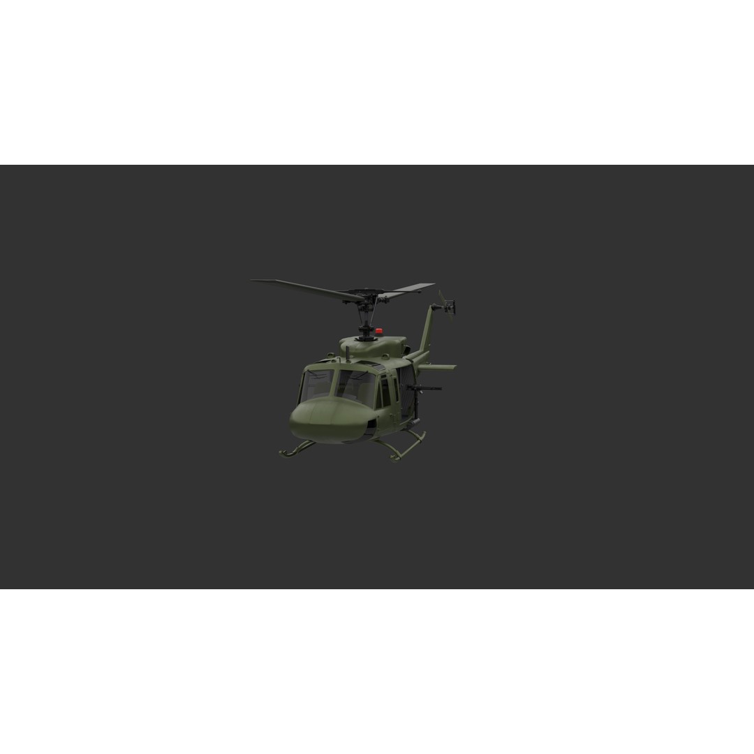 Bell 212 Helicopter 3D Model – Game-Ready PBR Asset, FBX - View 4