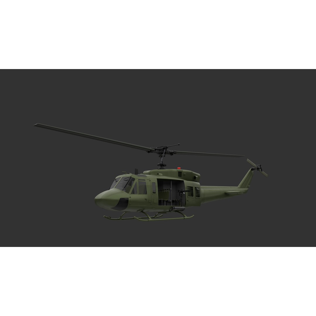 Bell 212 Helicopter 3D Model – Game-Ready PBR Asset, FBX - View 5