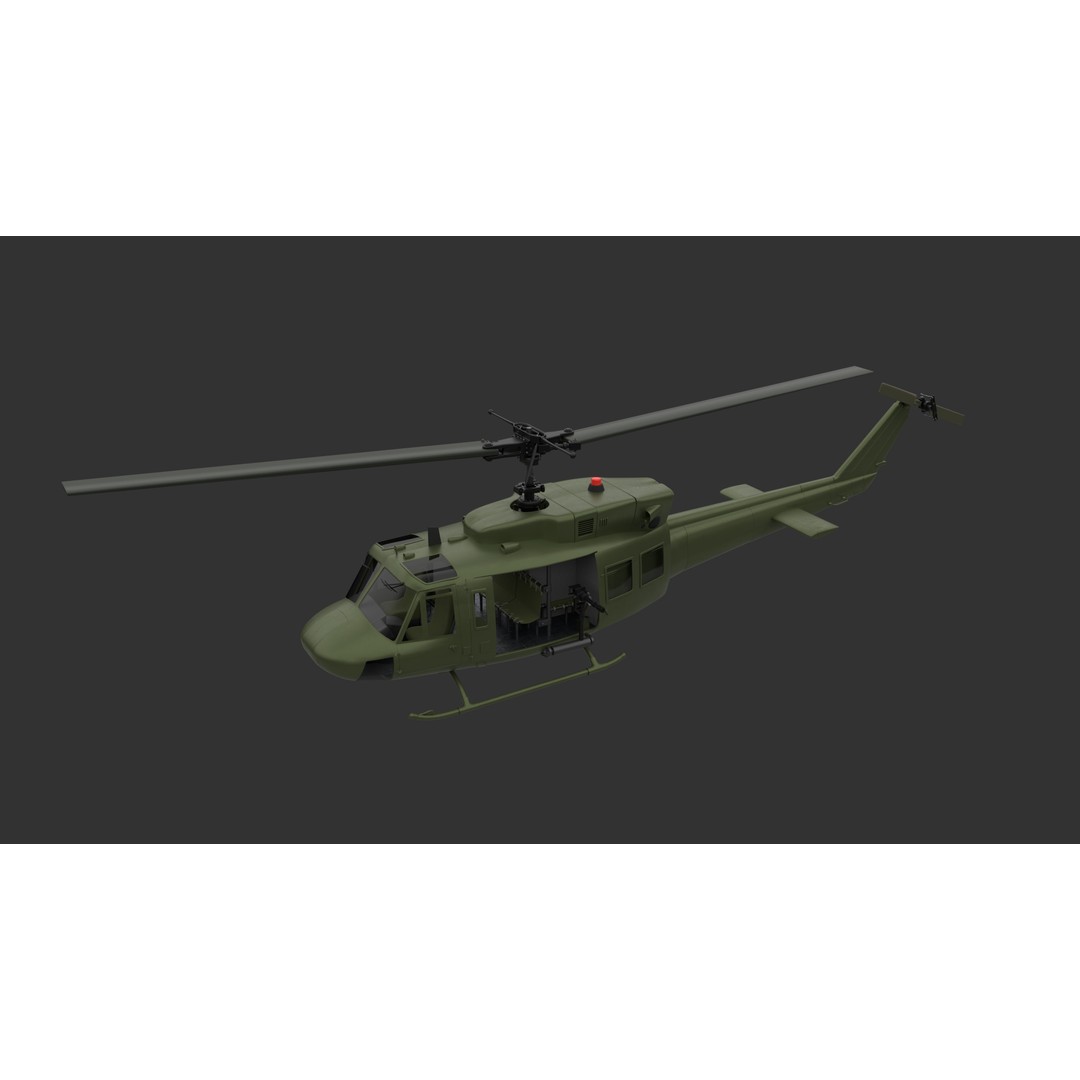 Bell 212 Helicopter 3D Model – Game-Ready PBR Asset, FBX - View 7