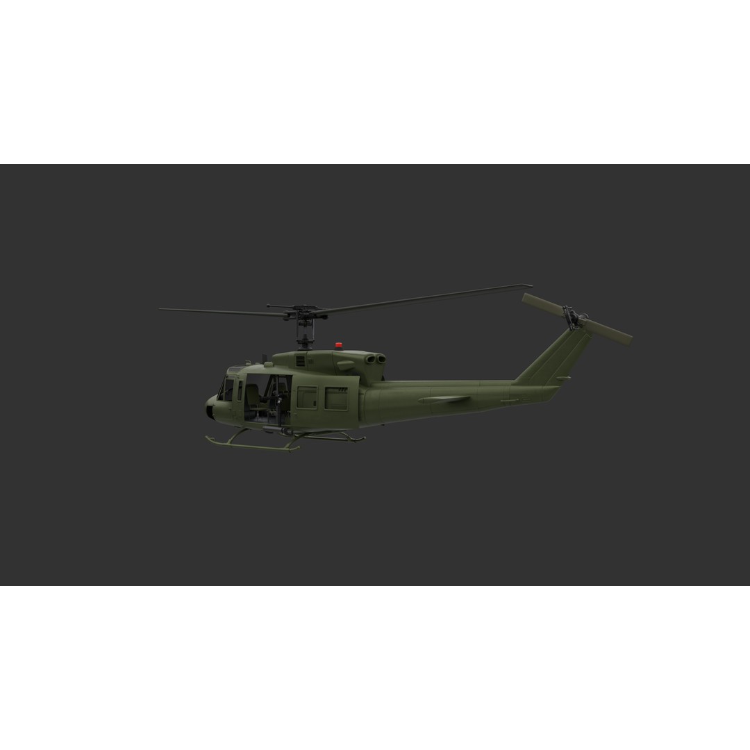 Bell 212 Helicopter 3D Model – Game-Ready PBR Asset, FBX - View 8
