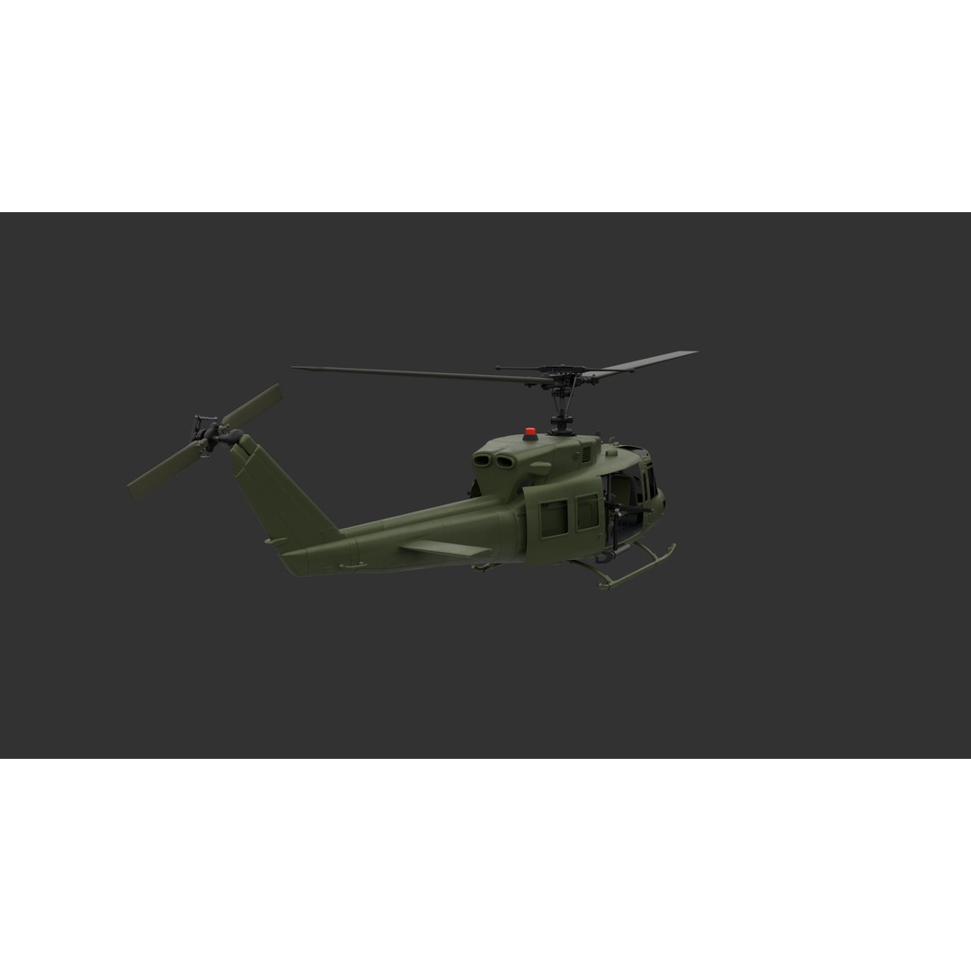 Bell 212 Helicopter 3D Model – Game-Ready PBR Asset, FBX - View 9