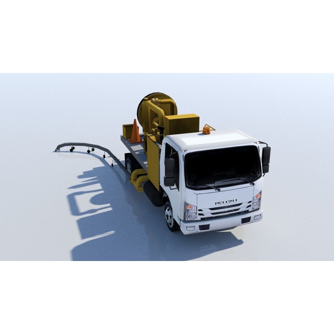 Isuzu Hydrant Airport Fuel Truck 3D Model – Low Poly Game Asset, FBX
