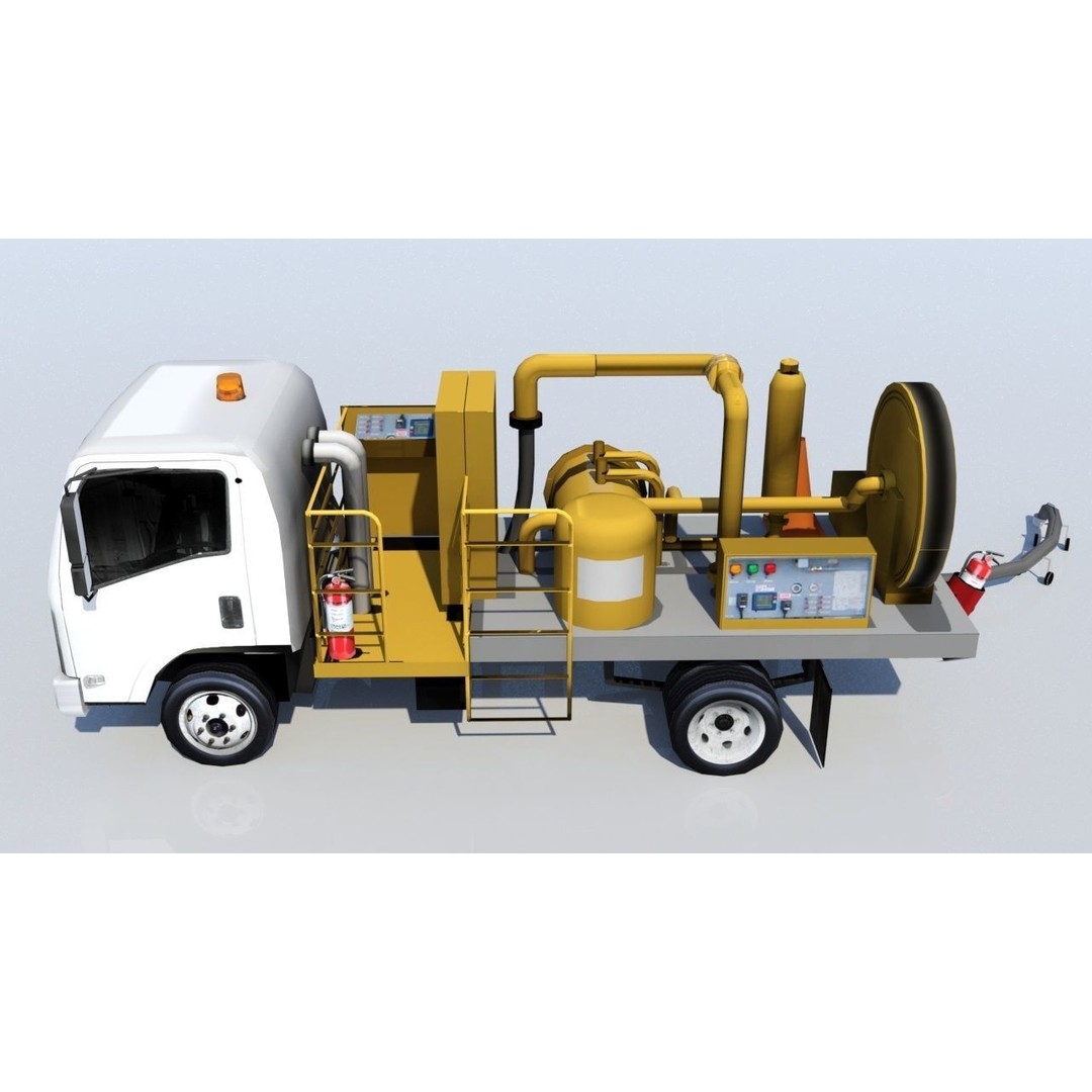 Isuzu Hydrant Airport Fuel Truck 3D Model – Low Poly Game Asset, FBX - View 10