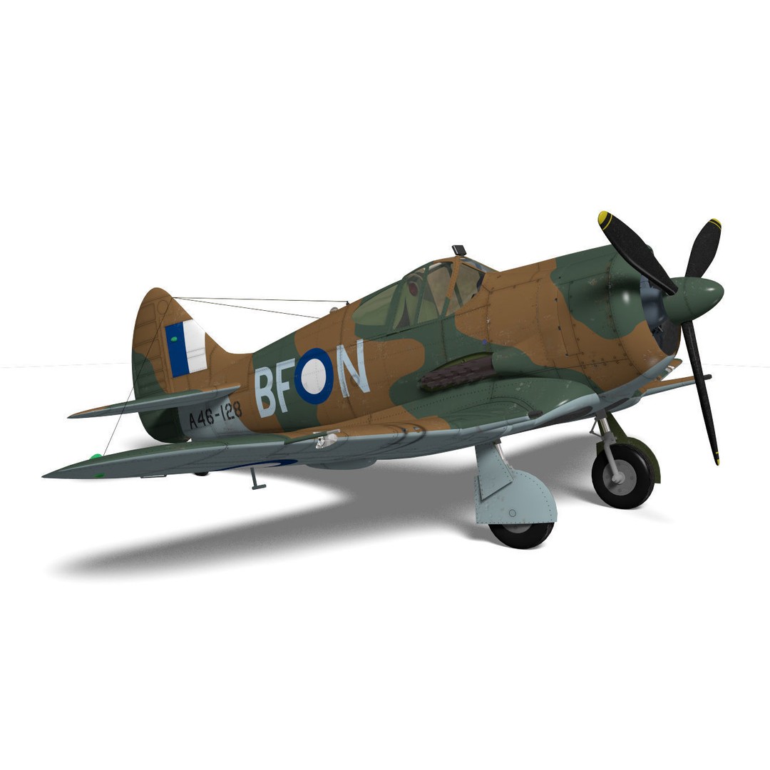CAC CA-13 Boomerang 3D Model – High Poly Military Aircraft, FBX - View 10