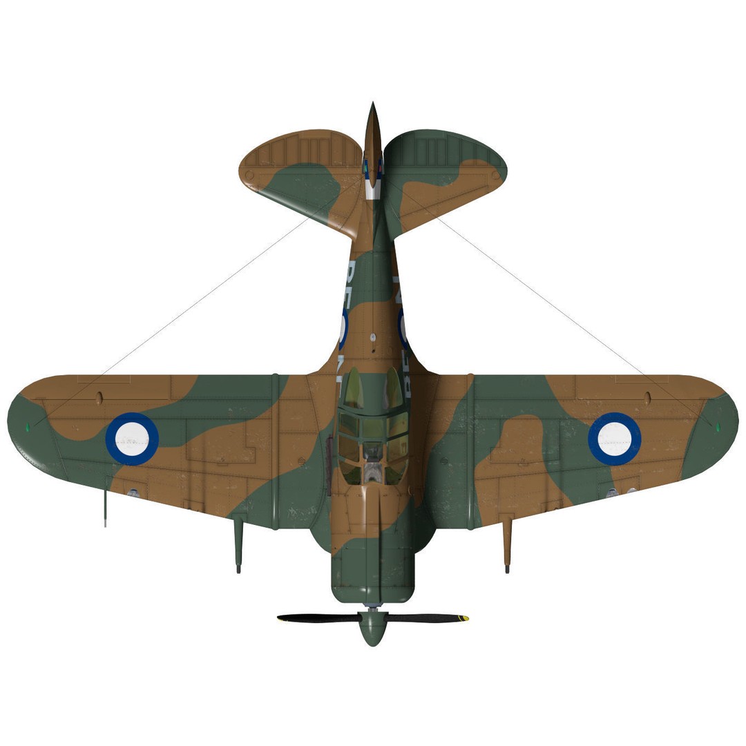 CAC CA-13 Boomerang 3D Model – High Poly Military Aircraft, FBX - View 15