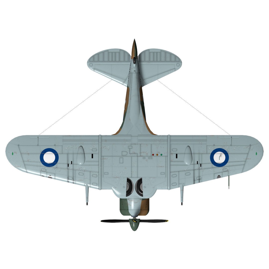 CAC CA-13 Boomerang 3D Model – High Poly Military Aircraft, FBX - View 16