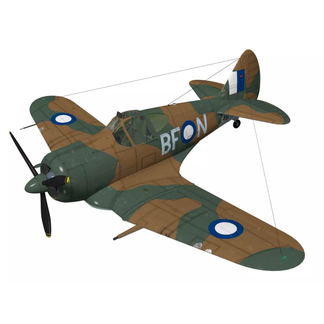 CAC CA-13 Boomerang 3D Model – High Poly Military Aircraft, FBX - View 2