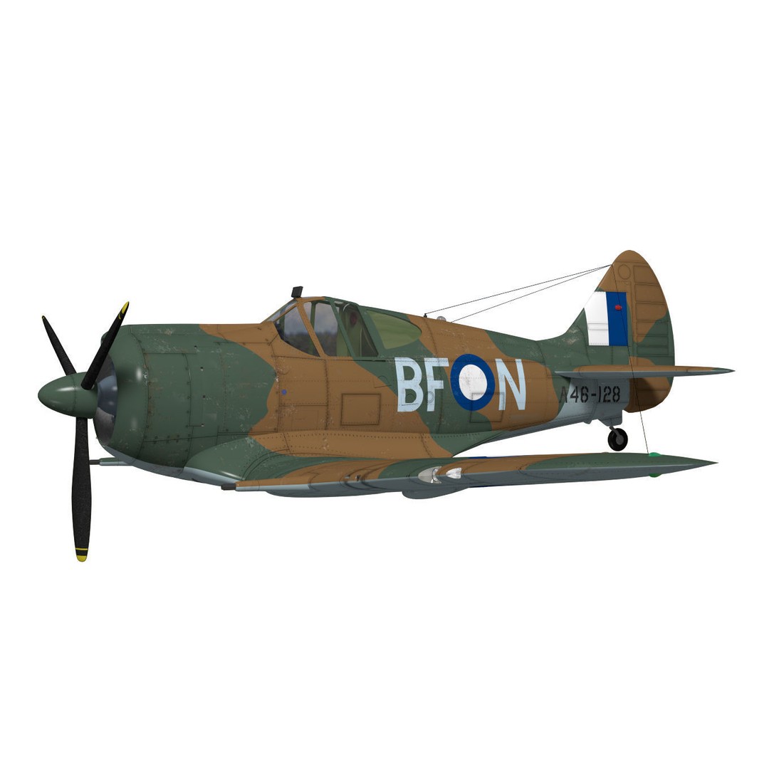 CAC CA-13 Boomerang 3D Model – High Poly Military Aircraft, FBX - View 4