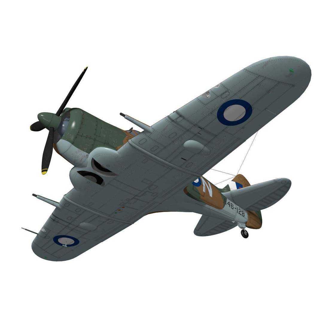 CAC CA-13 Boomerang 3D Model – High Poly Military Aircraft, FBX - View 6