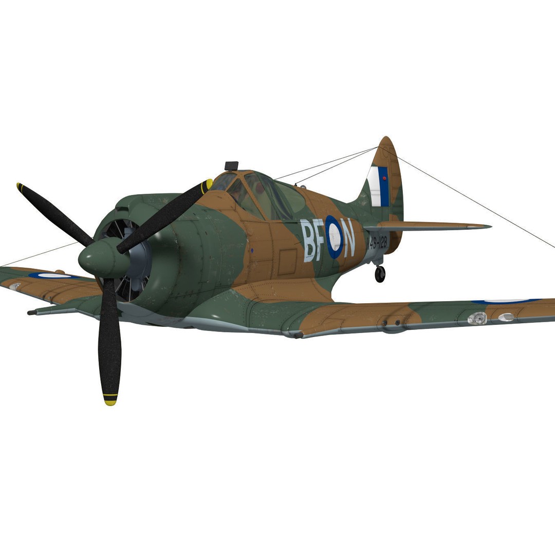 CAC CA-13 Boomerang 3D Model – High Poly Military Aircraft, FBX - View 7