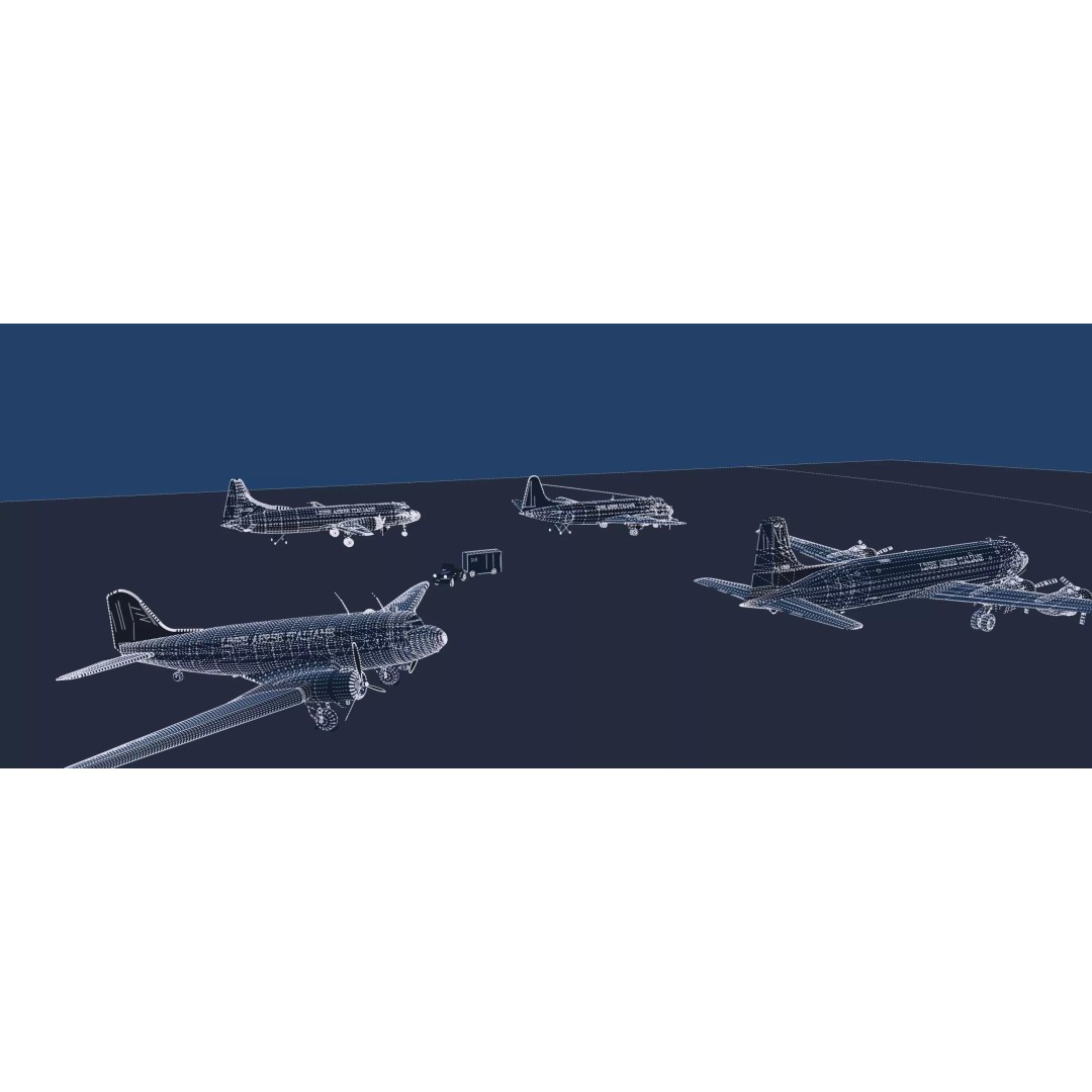 Douglas DC-3 3D Model – Retro Aircraft with Interior, SketchUp & Lumion