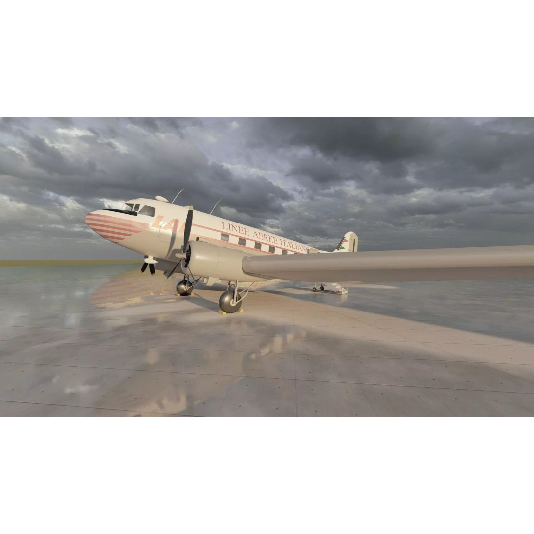 Douglas DC-3 3D Model – Retro Aircraft with Interior, SketchUp & Lumion - View 18