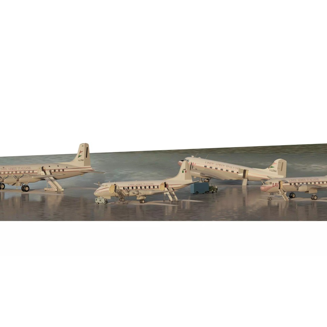 Douglas DC-3 3D Model – Retro Aircraft with Interior, SketchUp & Lumion - View 2