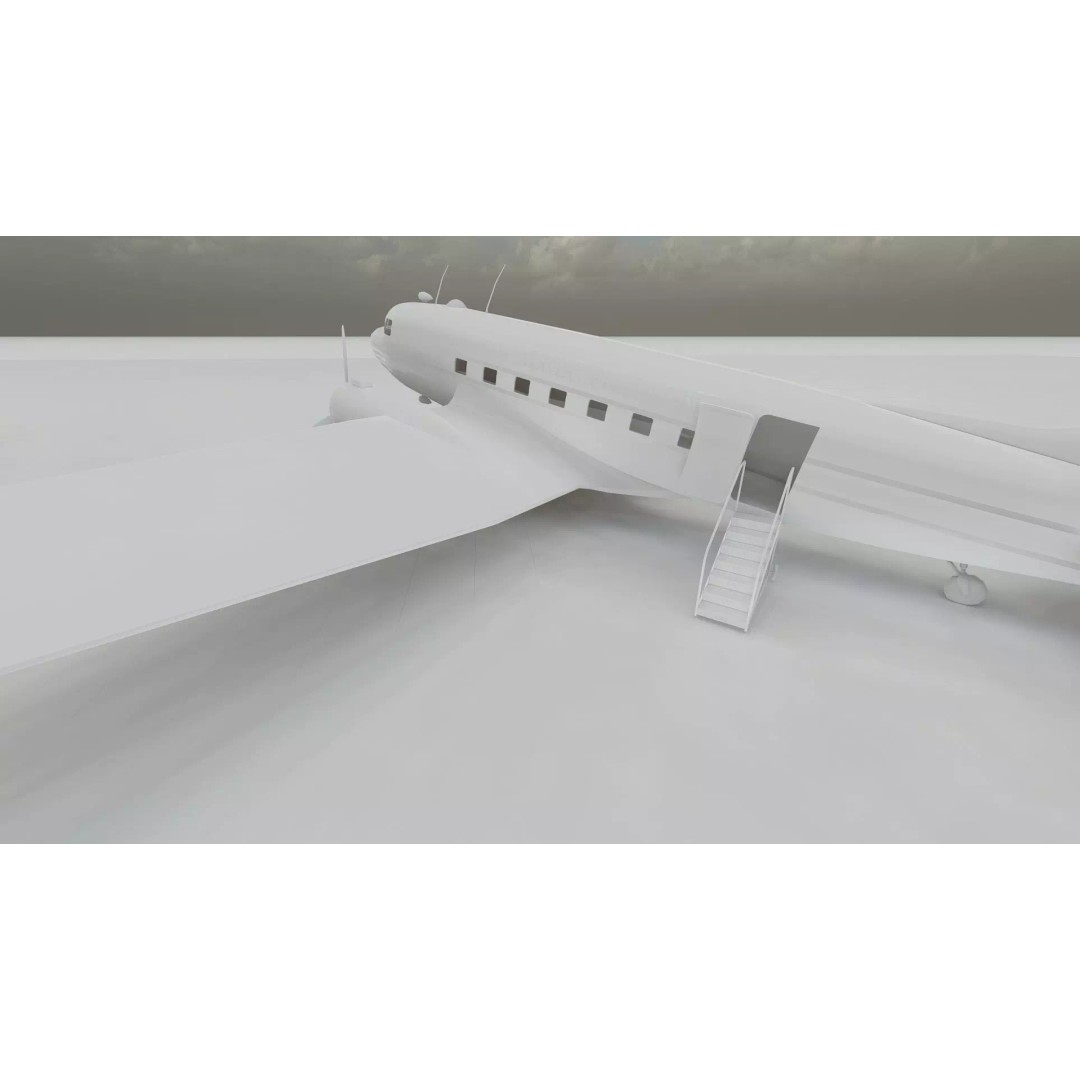 Douglas DC-3 3D Model – Retro Aircraft with Interior, SketchUp & Lumion - View 43