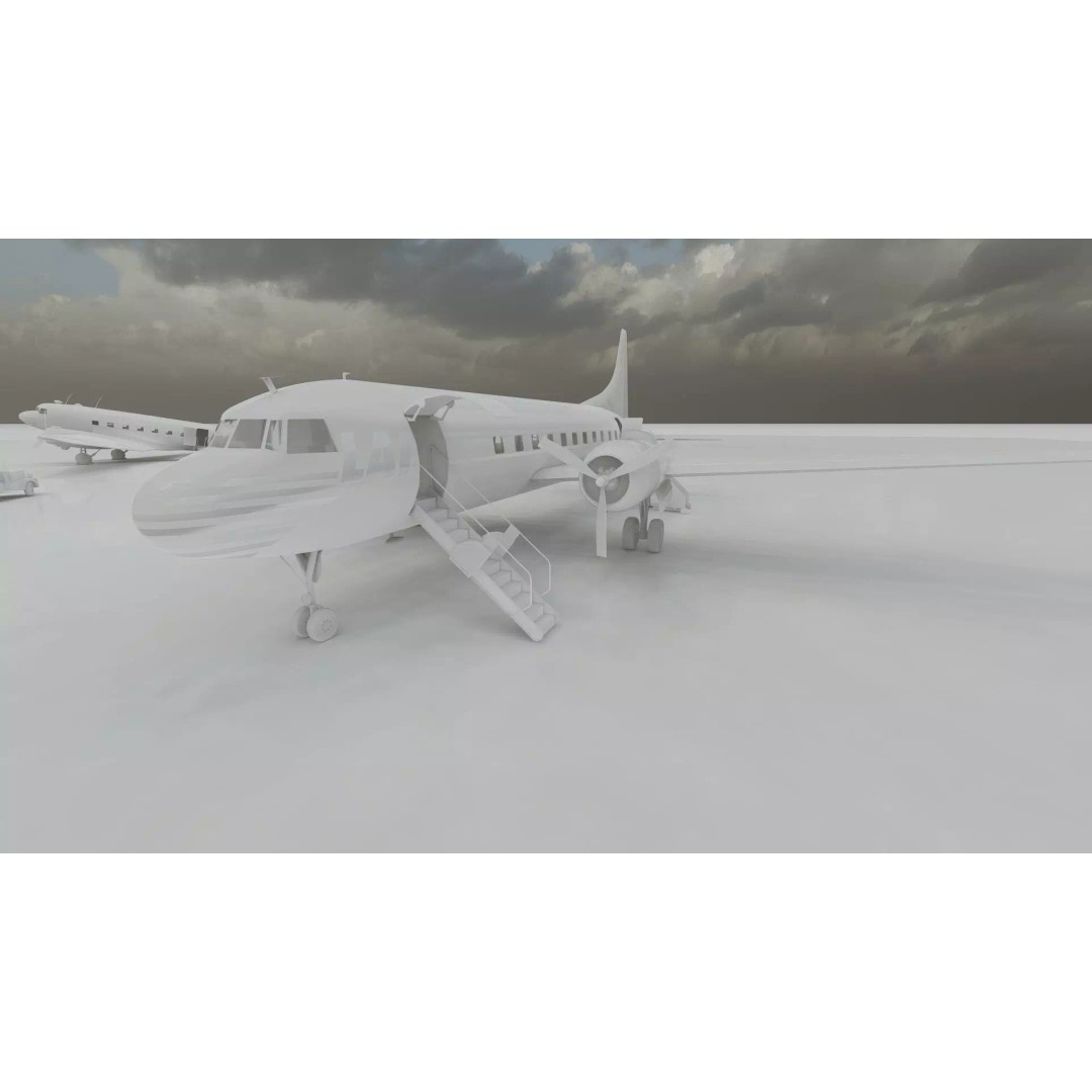 Douglas DC-3 3D Model – Retro Aircraft with Interior, SketchUp & Lumion - View 45