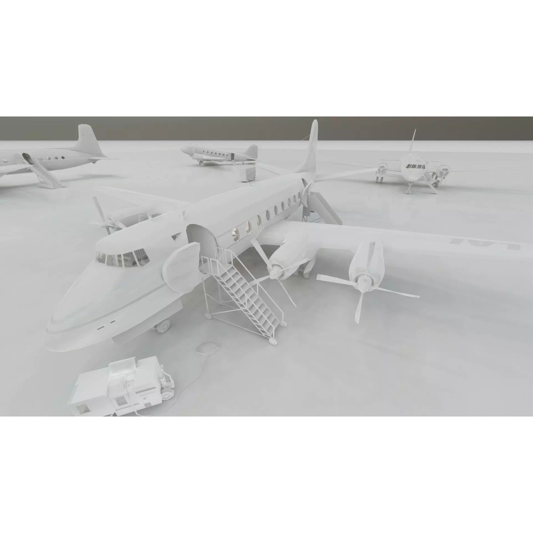 Douglas DC-3 3D Model – Retro Aircraft with Interior, SketchUp & Lumion - View 46