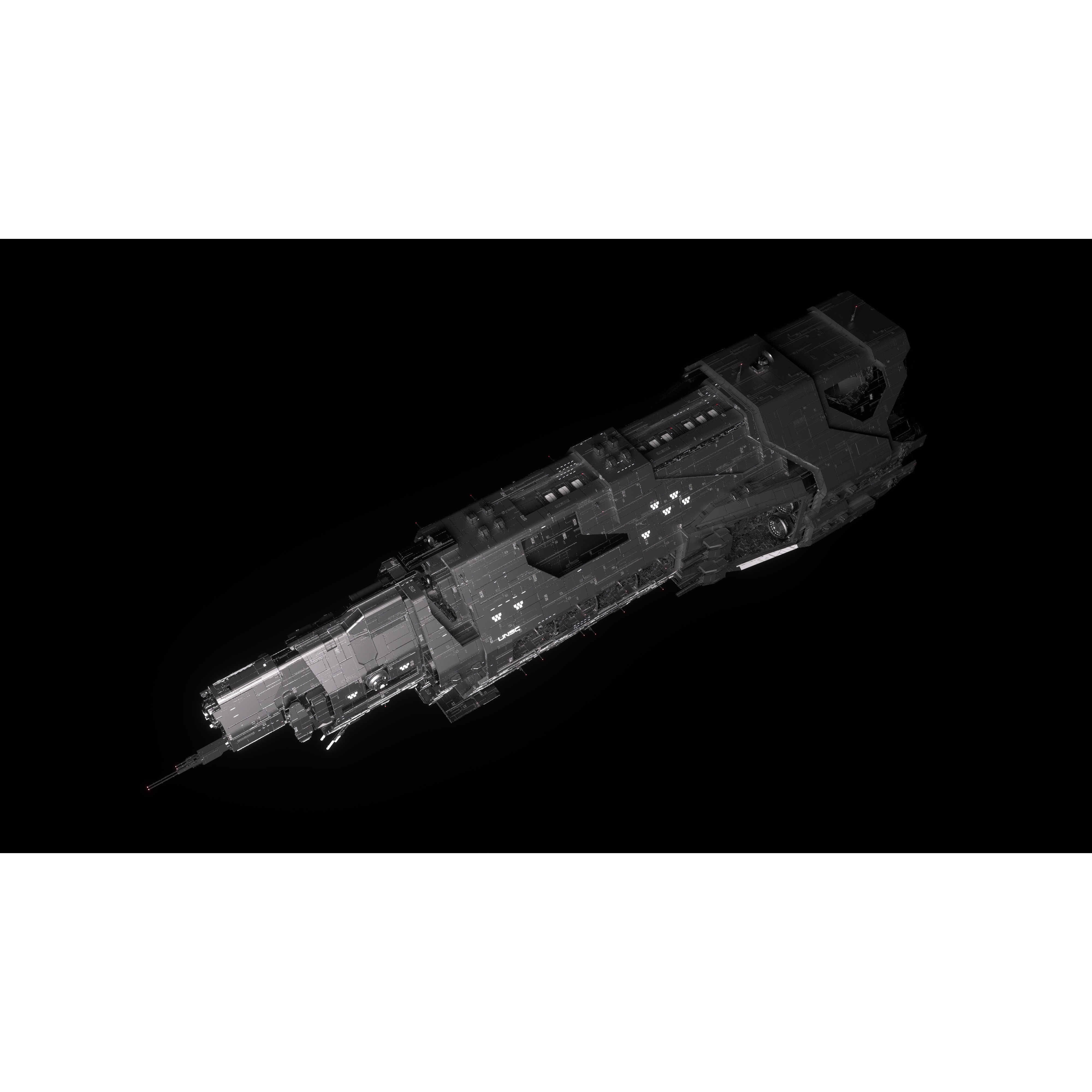 Autumn Class Capital Ship - Game-Ready 3D Model - View 4