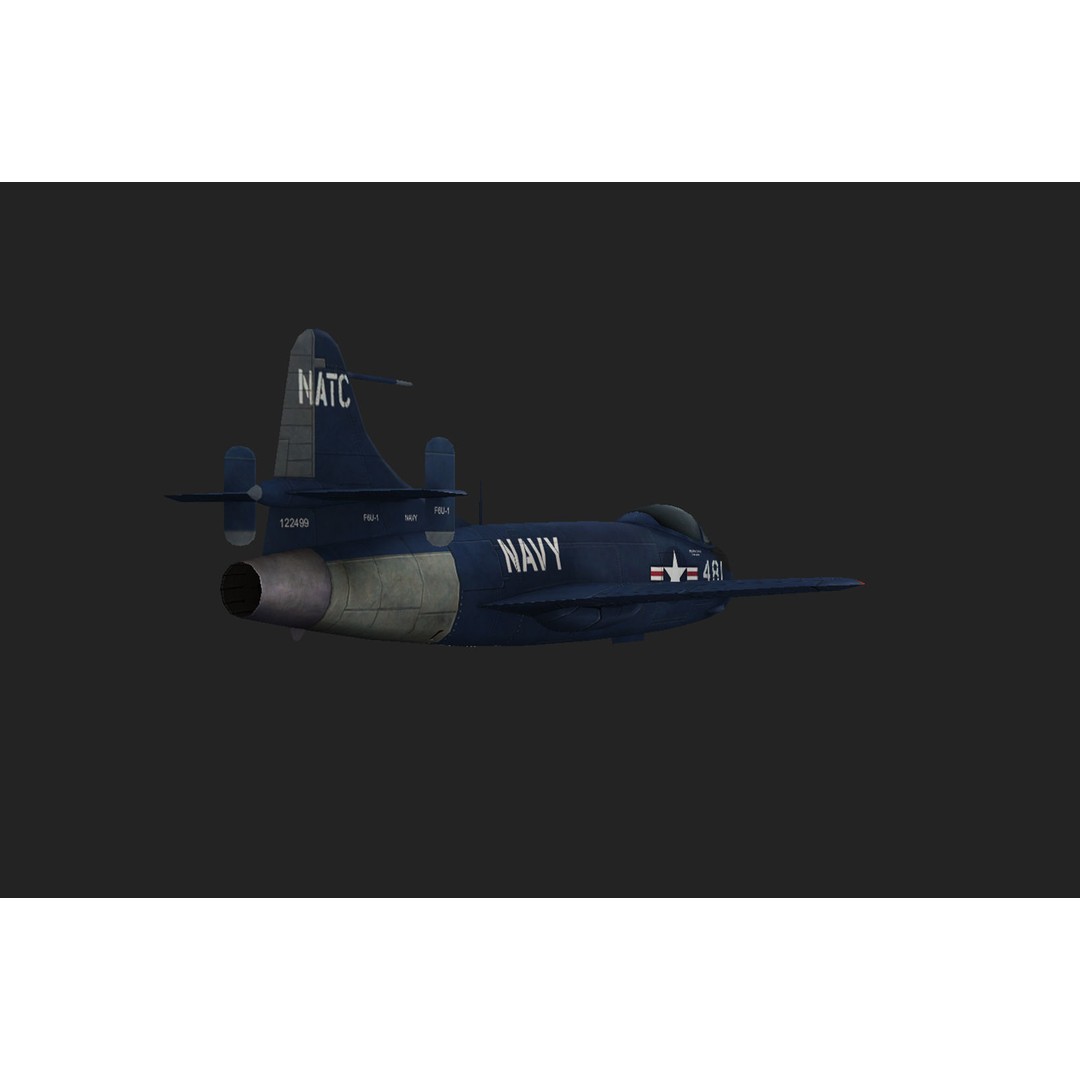 Vought F6U Pirate 3D Model – Low Poly Game Asset, FBX, PBR Textures - View 12