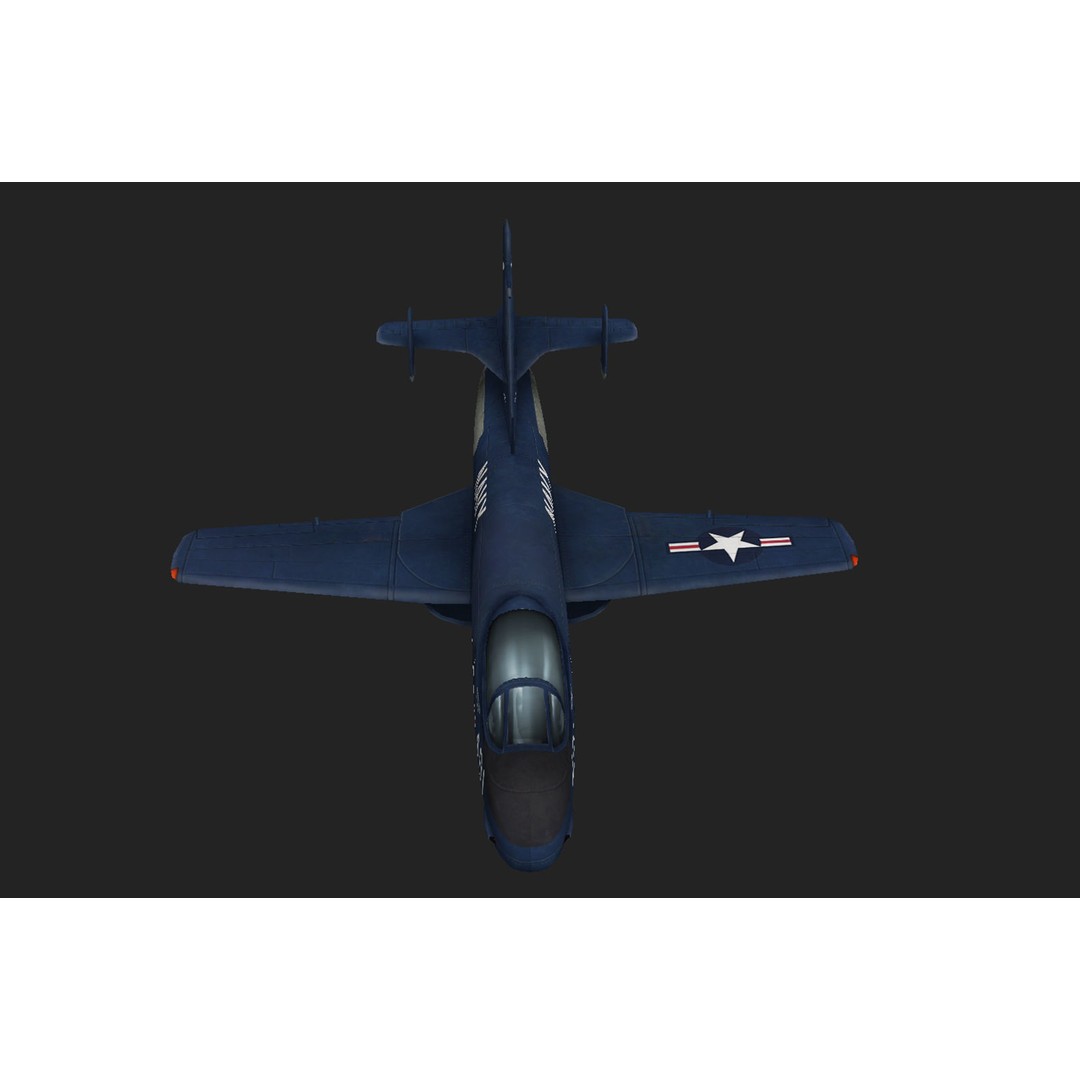 Vought F6U Pirate 3D Model – Low Poly Game Asset, FBX, PBR Textures - View 13