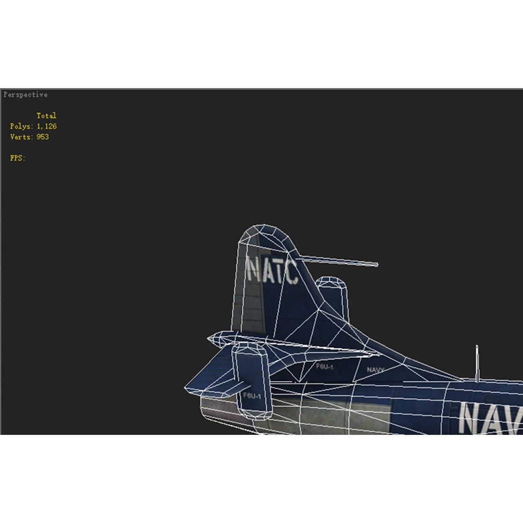 Vought F6U Pirate 3D Model – Low Poly Game Asset, FBX, PBR Textures - View 16
