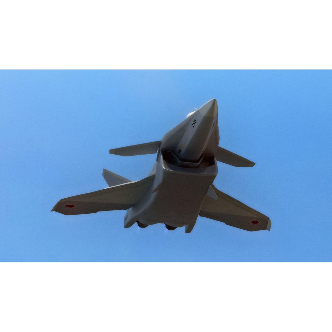 FA-27C Japan Anime Fighter 3D Model – Rigged Low Poly Aircraft, FBX - View 10