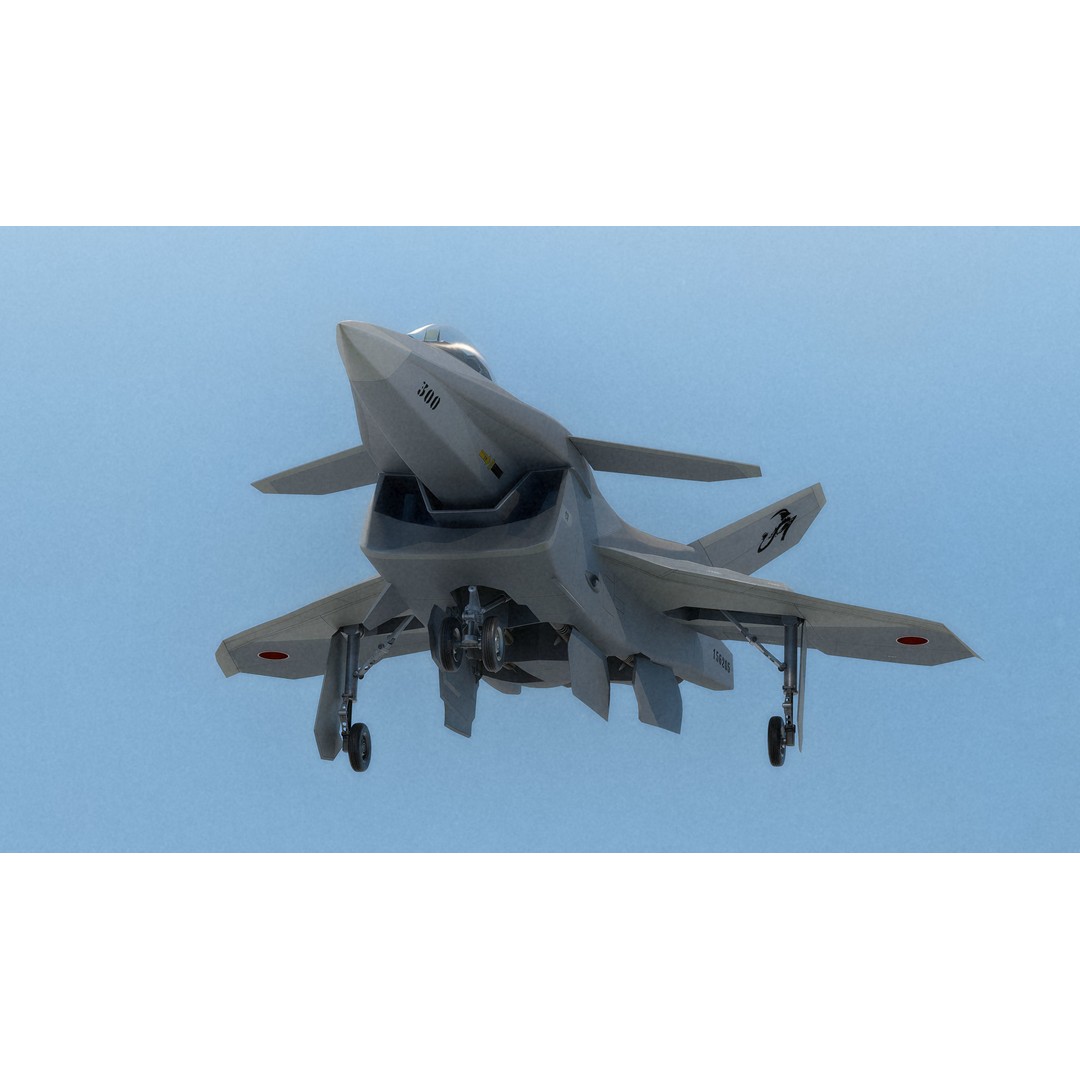 FA-27C Japan Anime Fighter 3D Model – Rigged Low Poly Aircraft, FBX - View 12