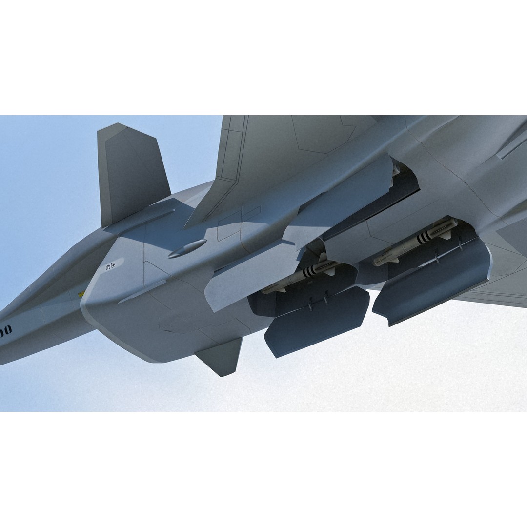 FA-27C Japan Anime Fighter 3D Model – Rigged Low Poly Aircraft, FBX - View 13