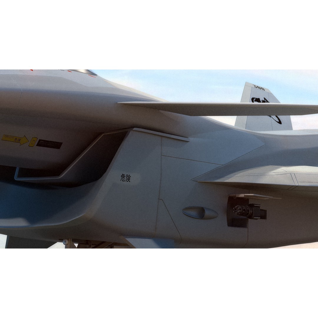 FA-27C Japan Anime Fighter 3D Model – Rigged Low Poly Aircraft, FBX - View 14