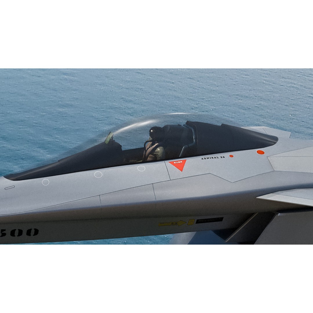 FA-27C Japan Anime Fighter 3D Model – Rigged Low Poly Aircraft, FBX - View 15
