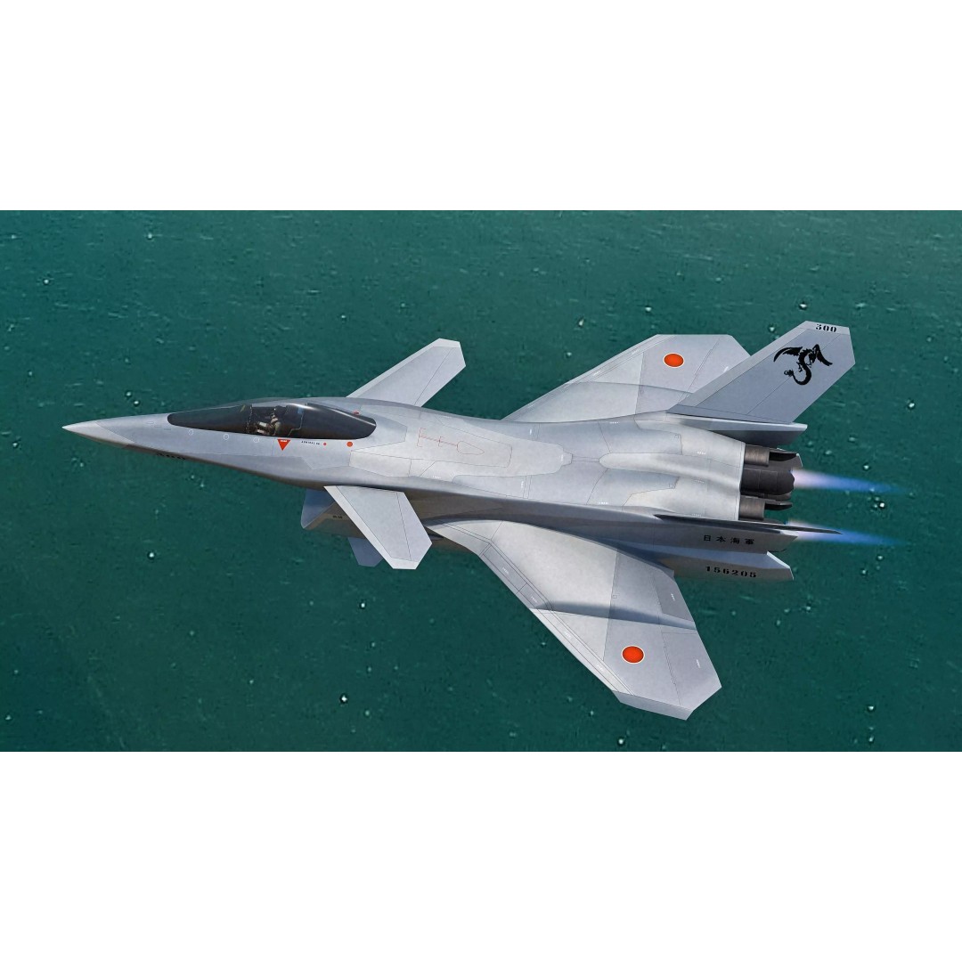FA-27C Japan Anime Fighter 3D Model – Rigged Low Poly Aircraft, FBX - View 2