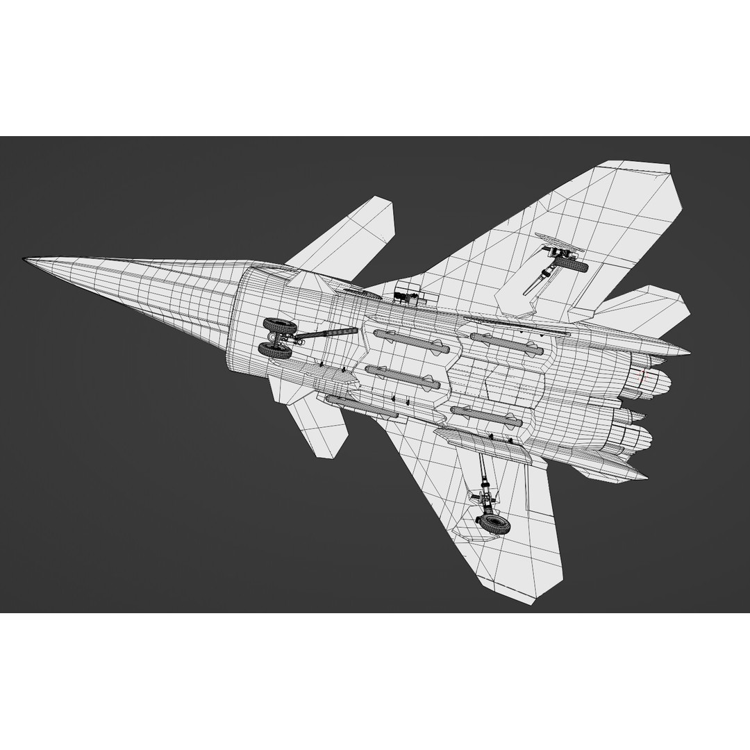 FA-27C Japan Anime Fighter 3D Model – Rigged Low Poly Aircraft, FBX - View 21