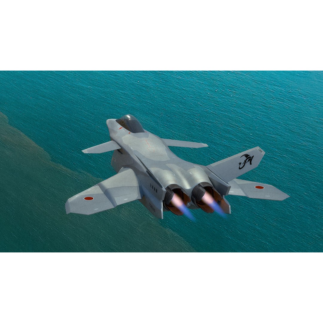 FA-27C Japan Anime Fighter 3D Model – Rigged Low Poly Aircraft, FBX - View 4