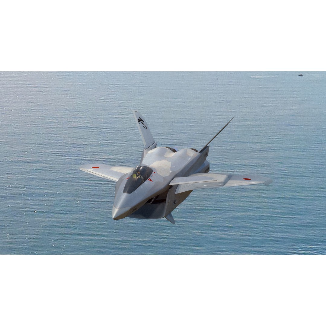FA-27C Japan Anime Fighter 3D Model – Rigged Low Poly Aircraft, FBX - View 5