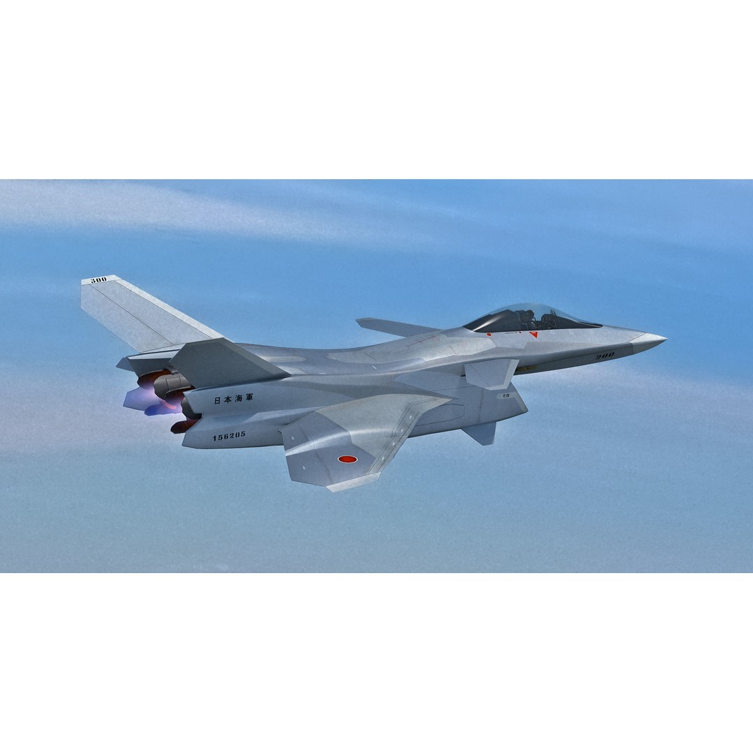 FA-27C Japan Anime Fighter 3D Model – Rigged Low Poly Aircraft, FBX - View 6