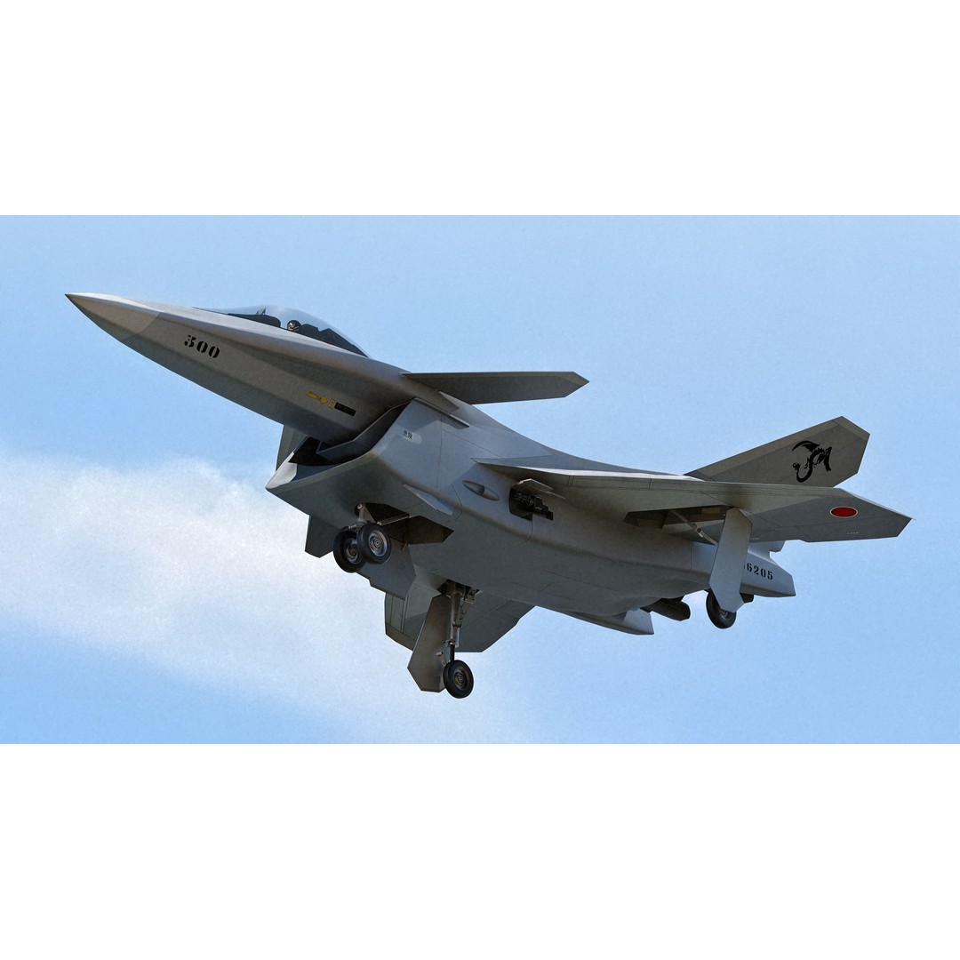 FA-27C Japan Anime Fighter 3D Model – Rigged Low Poly Aircraft, FBX - View 7