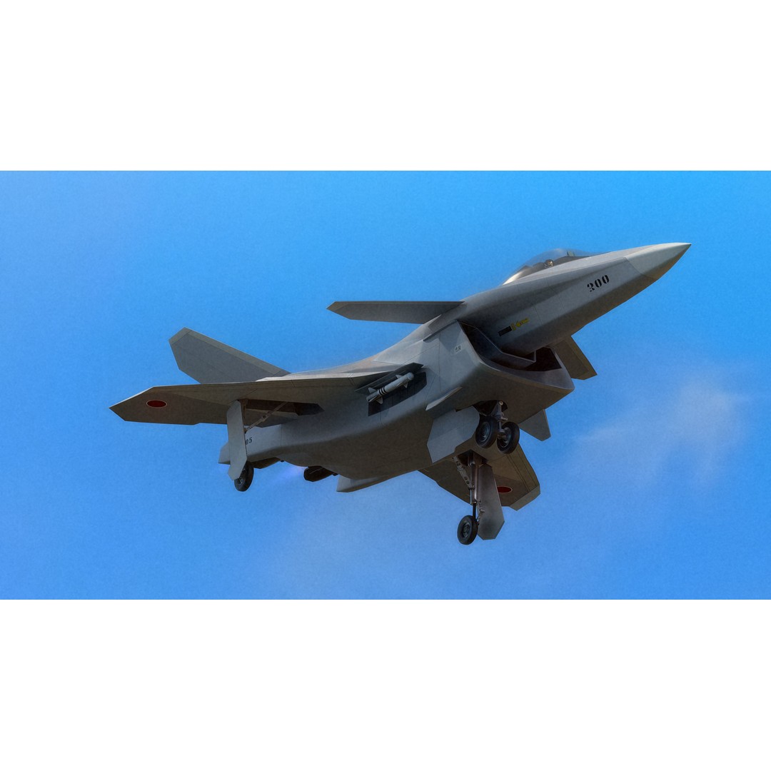 FA-27C Japan Anime Fighter 3D Model – Rigged Low Poly Aircraft, FBX - View 8