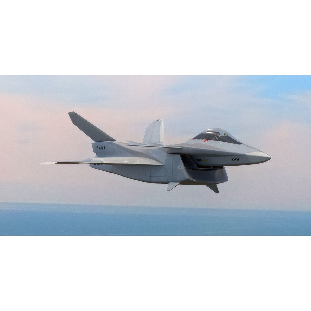 FA-27C Japan Anime Fighter 3D Model – Rigged Low Poly Aircraft, FBX - View 9