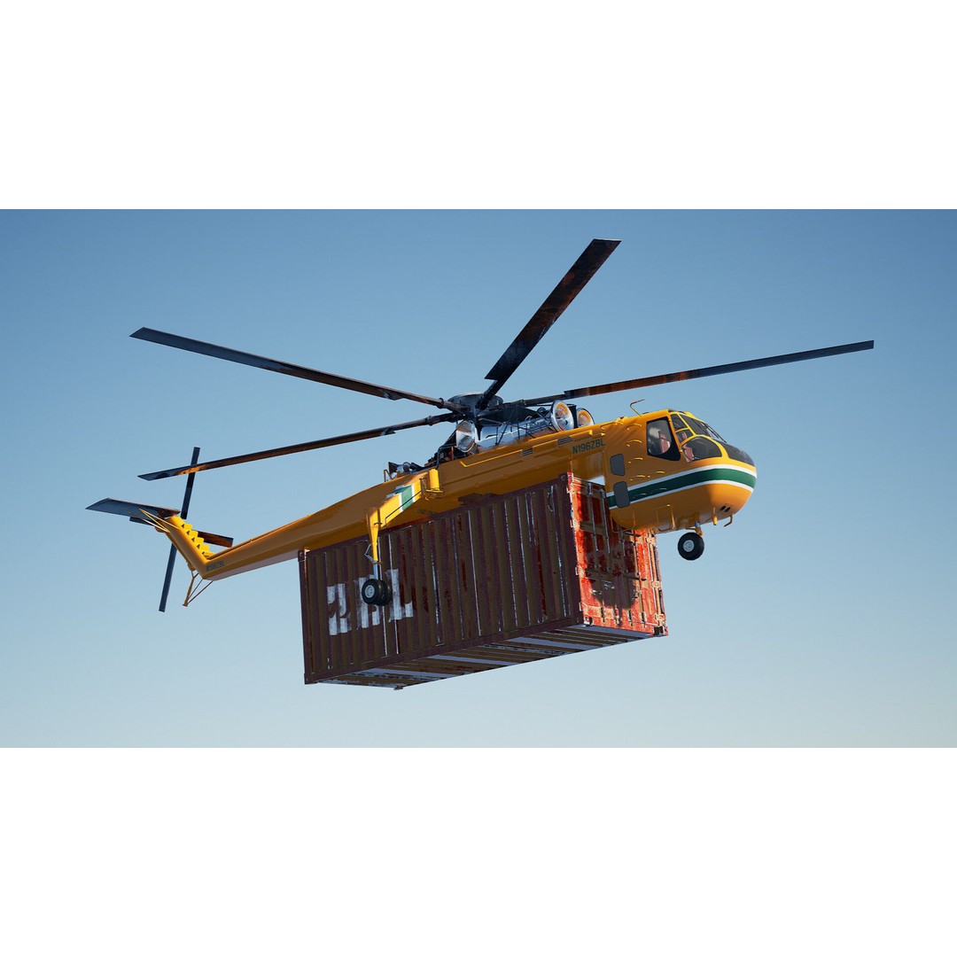 Carrier Helicopter 3D Model – Low Poly Game Asset, Unreal Engine