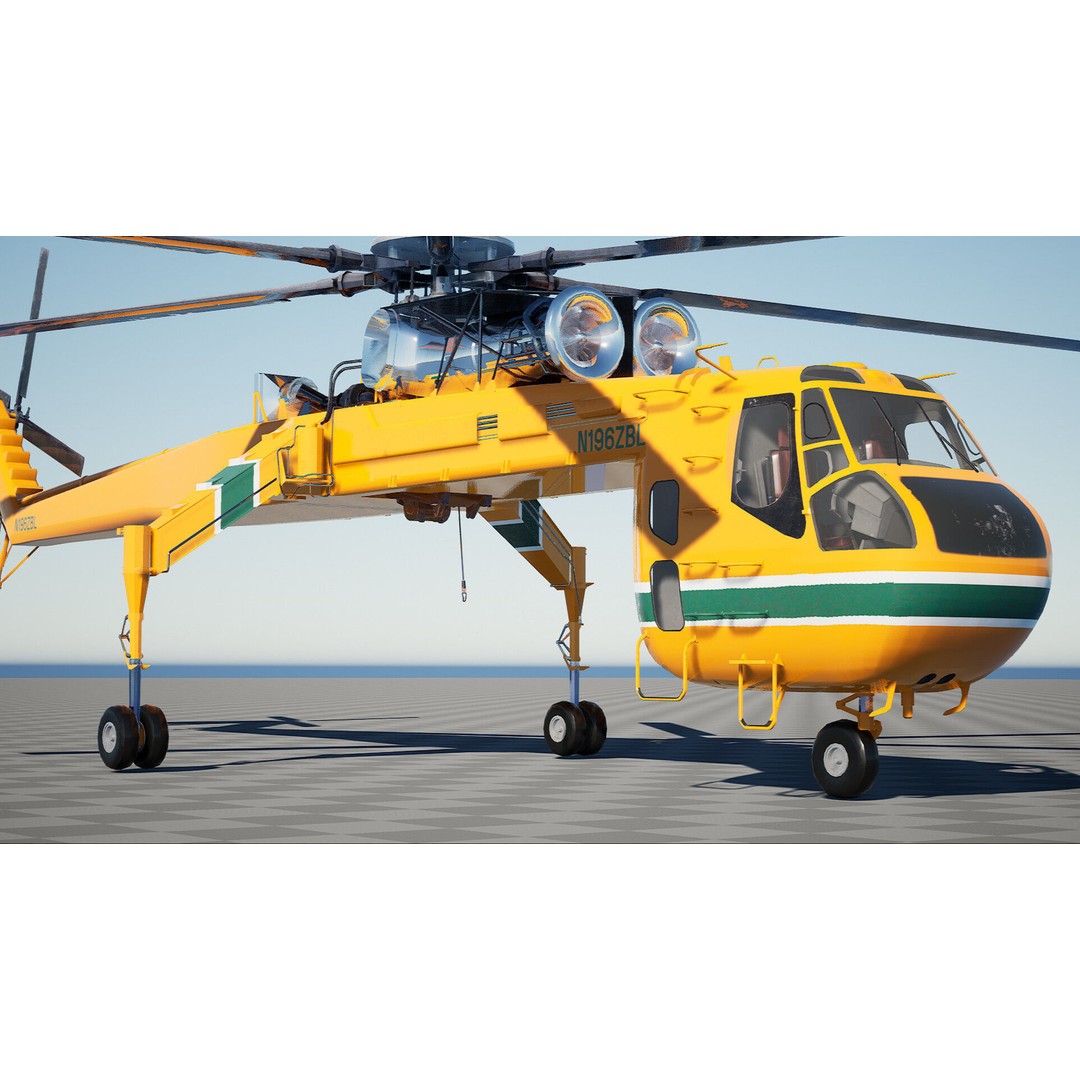 Carrier Helicopter 3D Model – Low Poly Game Asset, Unreal Engine - View 3