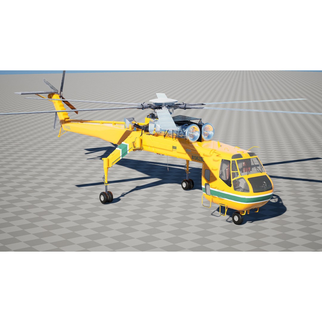 Carrier Helicopter 3D Model – Low Poly Game Asset, Unreal Engine - View 4