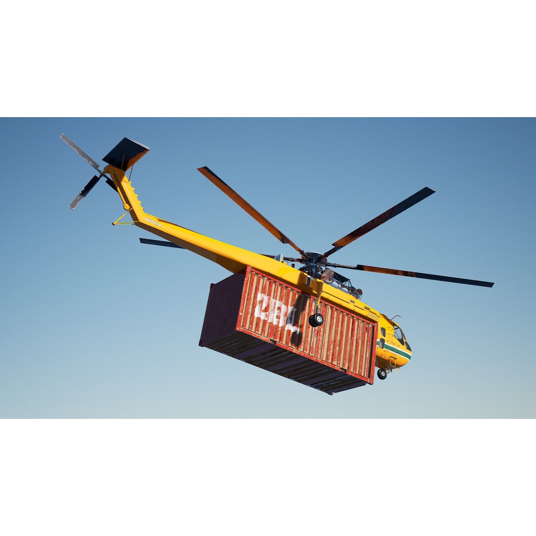 Carrier Helicopter 3D Model – Low Poly Game Asset, Unreal Engine - View 7