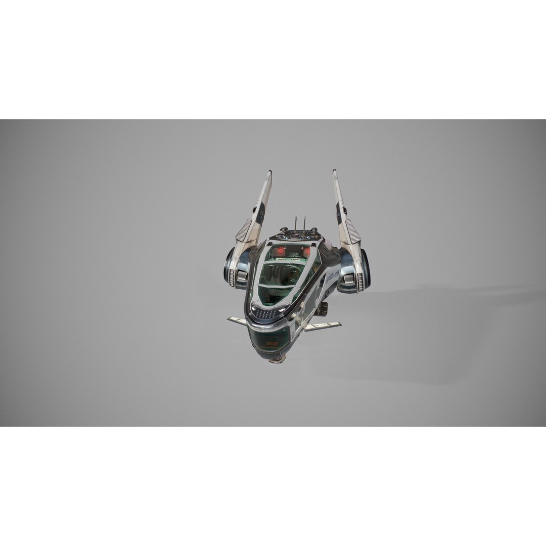 Spaceship SpShc9 3D Model – Rigged Sci-Fi Vessel with PBR Textures, FBX - View 13
