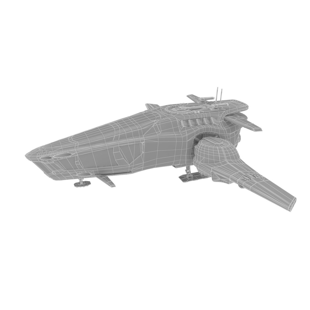 Spaceship SpShc9 3D Model – Rigged Sci-Fi Vessel with PBR Textures, FBX - View 20