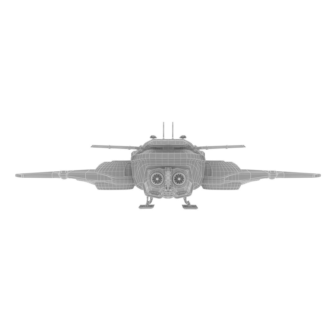 Spaceship SpShc9 3D Model – Rigged Sci-Fi Vessel with PBR Textures, FBX - View 21